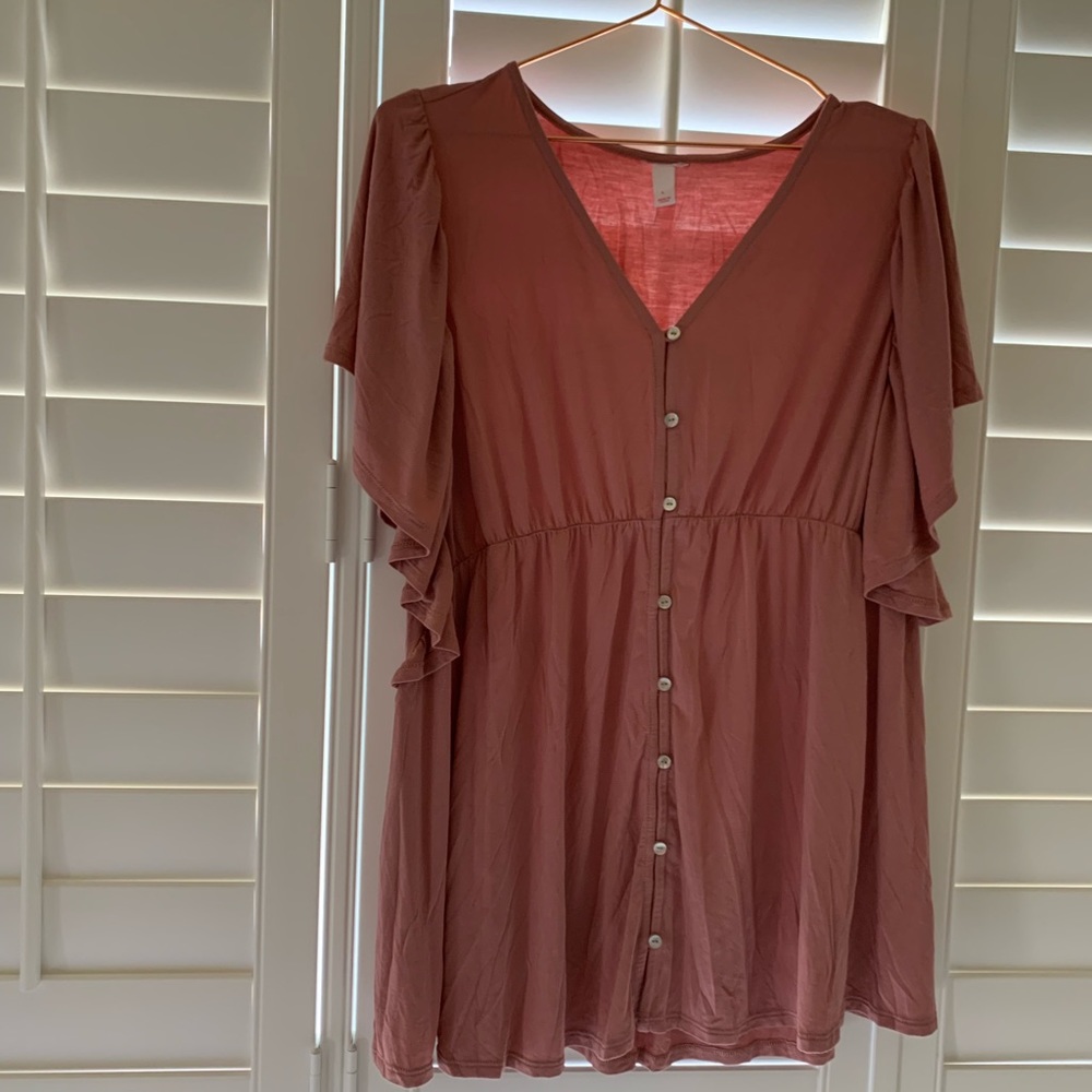 Size Large Tunic Mauve Button Top from Target